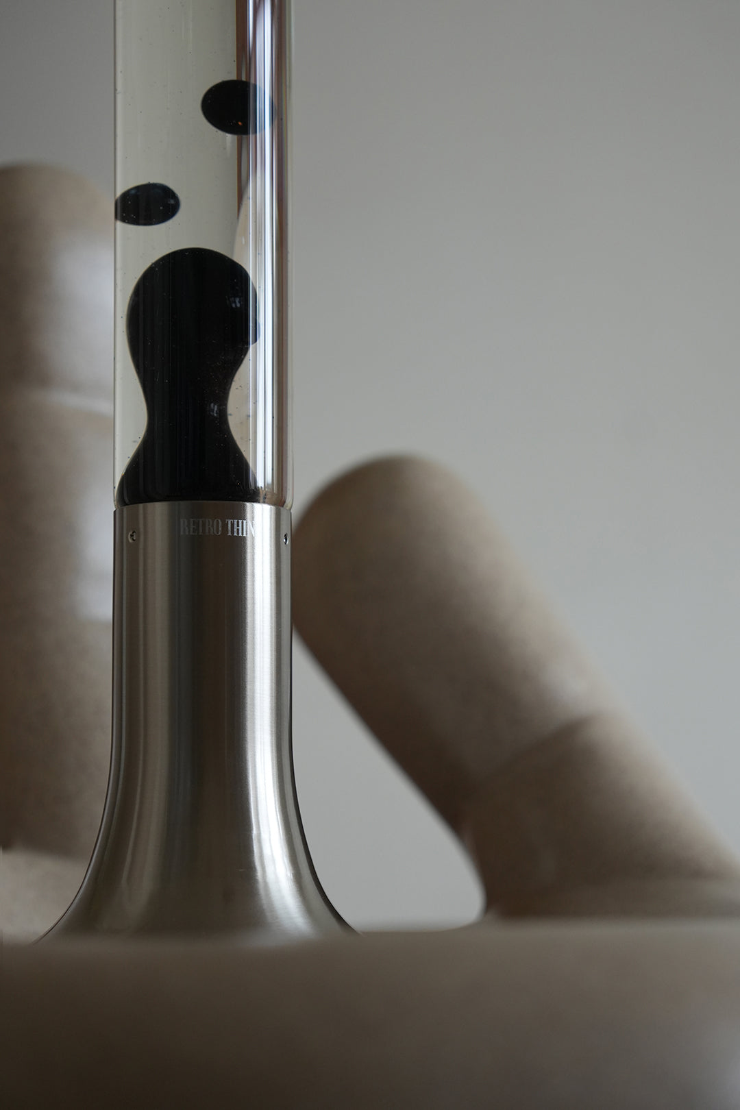 Black & Clear lava lamp close-up detail